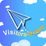 โลโก้ Visitors-it.com รูปเครื่องบินกระดาษสีขาวบนพื้นหลังท้องฟ้าสดใส